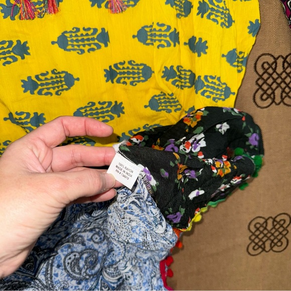 Anandas Collection NWT! Yellow/Multi Patchwork Boho Chic Shift Dress Top Coverup - Picture 11 of 17